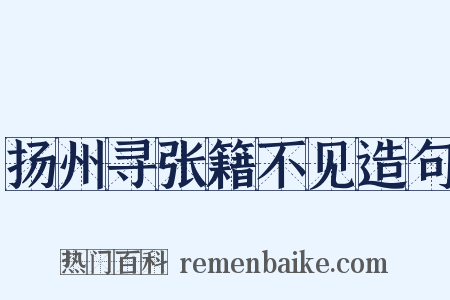 扬州寻张籍不见造句是什么意思的图片